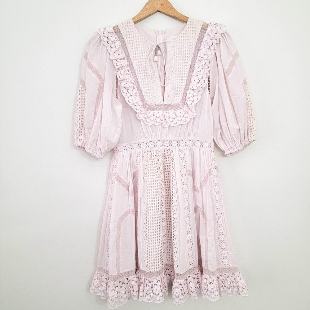 Zimmermann Ruffle Cotton Eyelet Lace Dress 1 6